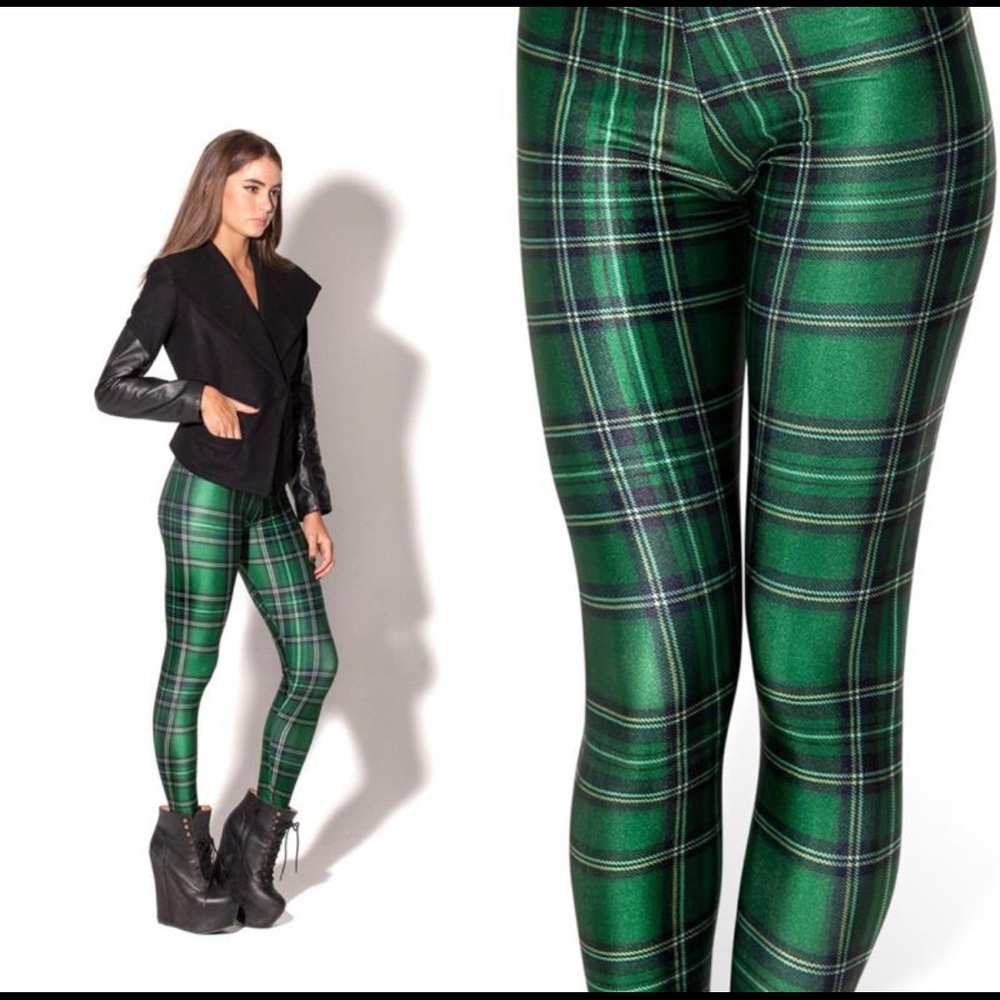 Black Milk Green Tartan leggings